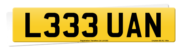 Registration number L333 UAN